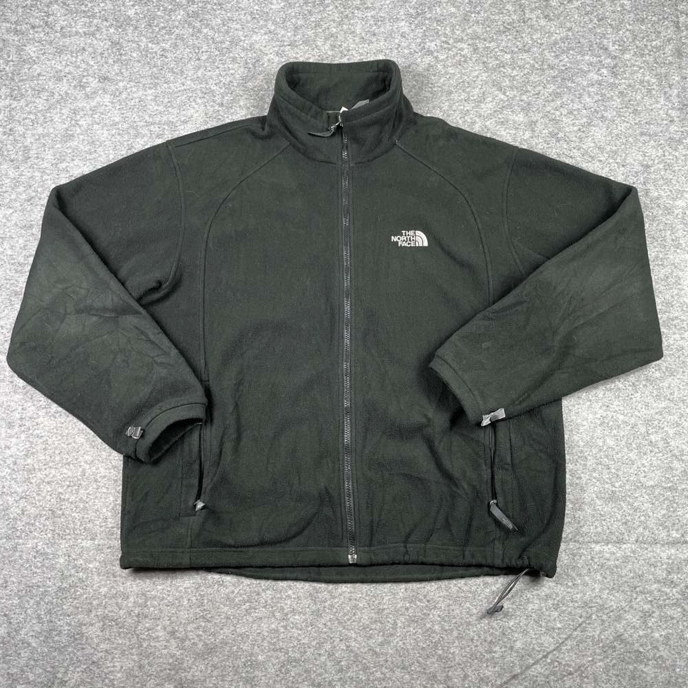 The North Face Fleece Jacket Mens L Black Denali Full Zip Mock Neck Outerwear